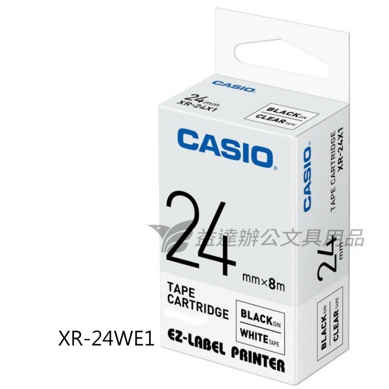 CASIO  24mm標籤色帶【白底黑字】